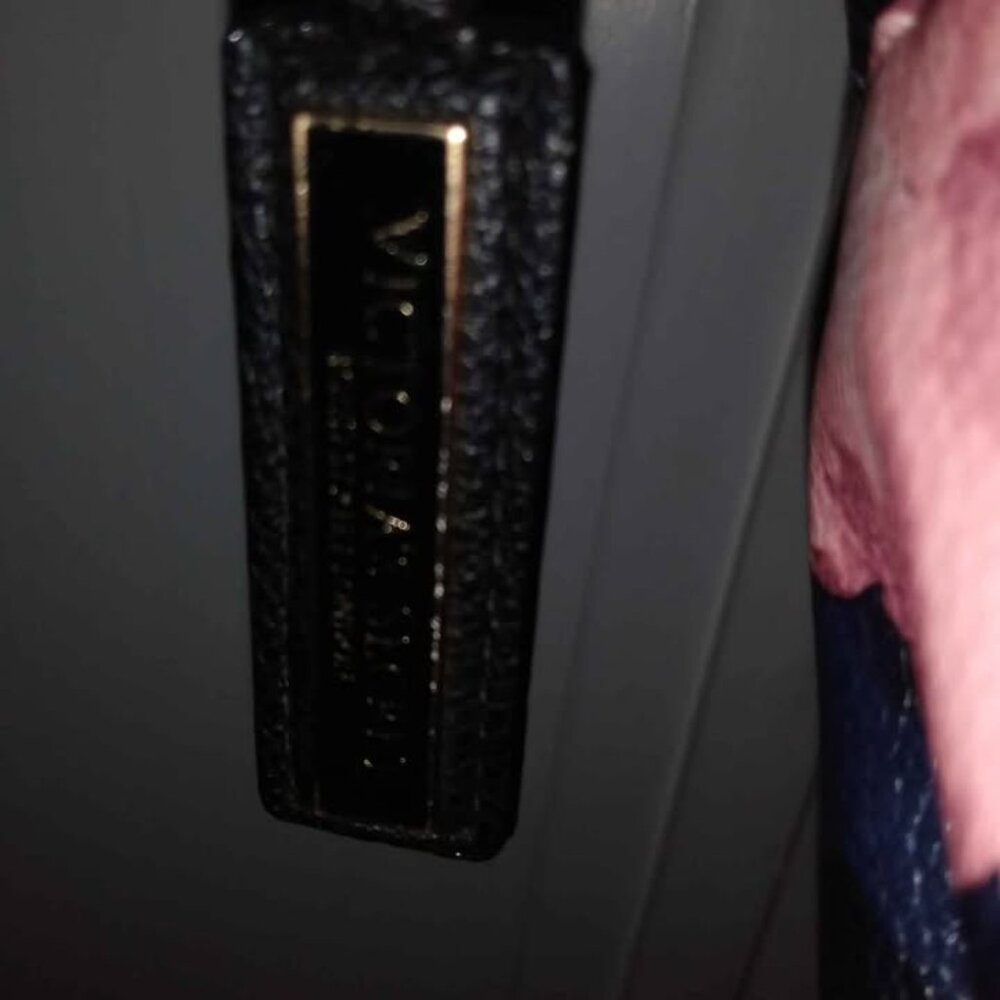 Victoria's Secret Black Leather Floral Crossbody Bag - Picture 2 of 5